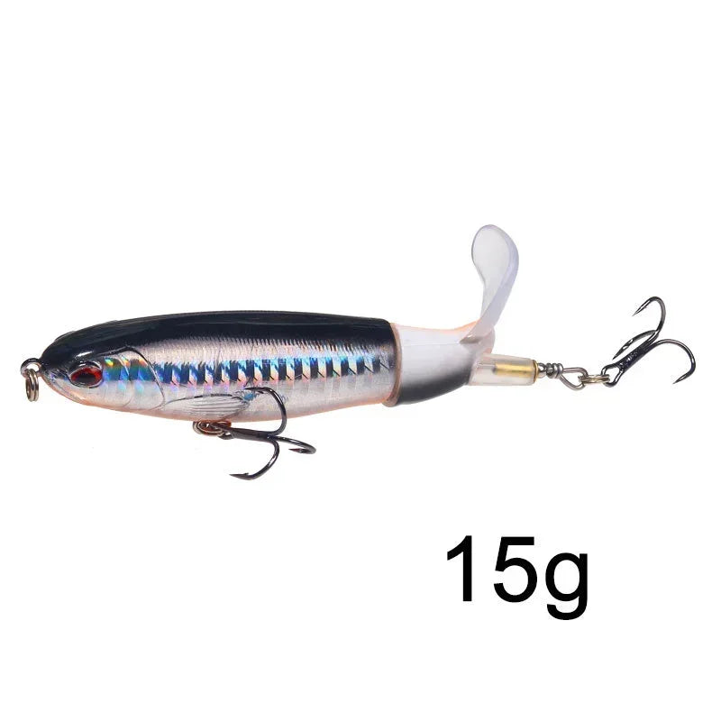 1 pçs 10cm/14cm topwater isca de pesca whopper popper isca artificial duro plopper macio rotação cauda equipamento de pesca isca de pesca