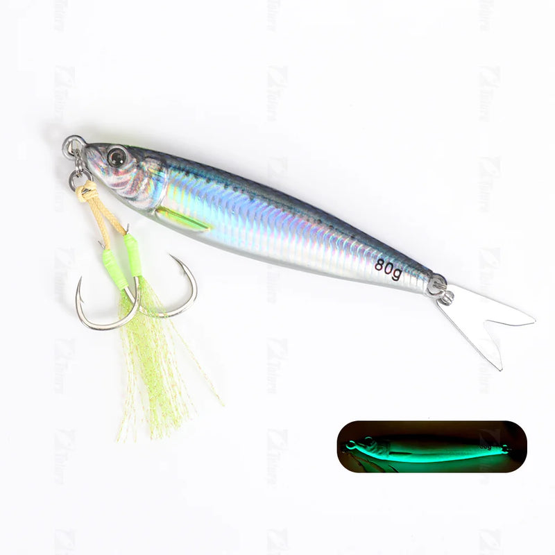 Tolu 2024 novo 3d impresso rápido afundando metal gabarito isca 20g 30g 40g 60g 80g água salgada costa fundição isca de pesca vertical metal gabarito