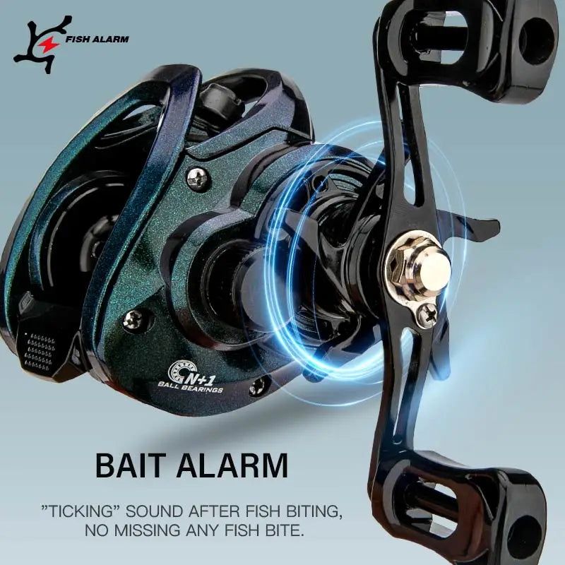 CEMREO Carretel de pesca de fundição de isca 7kg Sistema de freio magnético de arrasto 7.0:1 Carretel de corpo pequeno Equipamento de pesca Baixo Truta Pesca de carpa RS