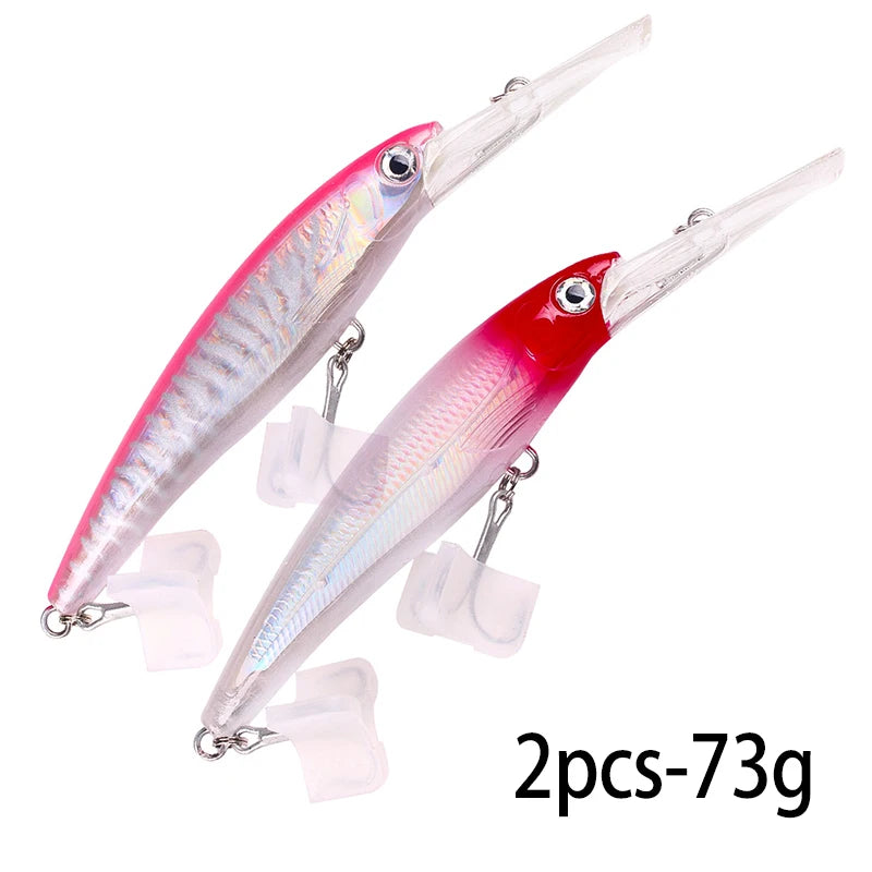 48-90-95g isca de pesca mergulho profundo minnow isca artificial wobblers enfrentar pesca carpa pique walleye original mar isca de pesca