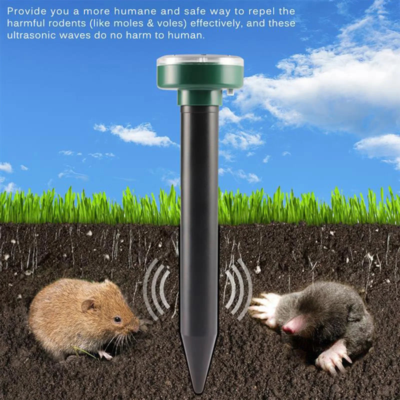 Ultrasonic Solar Pest Repeller, Animal Repelente, Mole Repelente, Gopher, Vole Serpente, Roedor, Caçador, dissuasor, Ferramenta de Controle de Pragas, 8 pcs, 4pcs