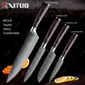 Conjunto de faca de cozinha premium afiada faca de chef japonesa faca santoku com padrão de damasco a laser cutelo de corte muito rápido 1-10 peças