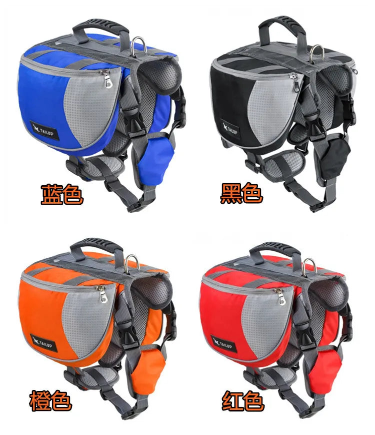 Mochila portátil para cães, bolsa para lanches, bolsa para treinamento de cães, bolsa de armazenamento, mochila, bolsa de viagem, mochila com fita reflexiva e bolso traseiro