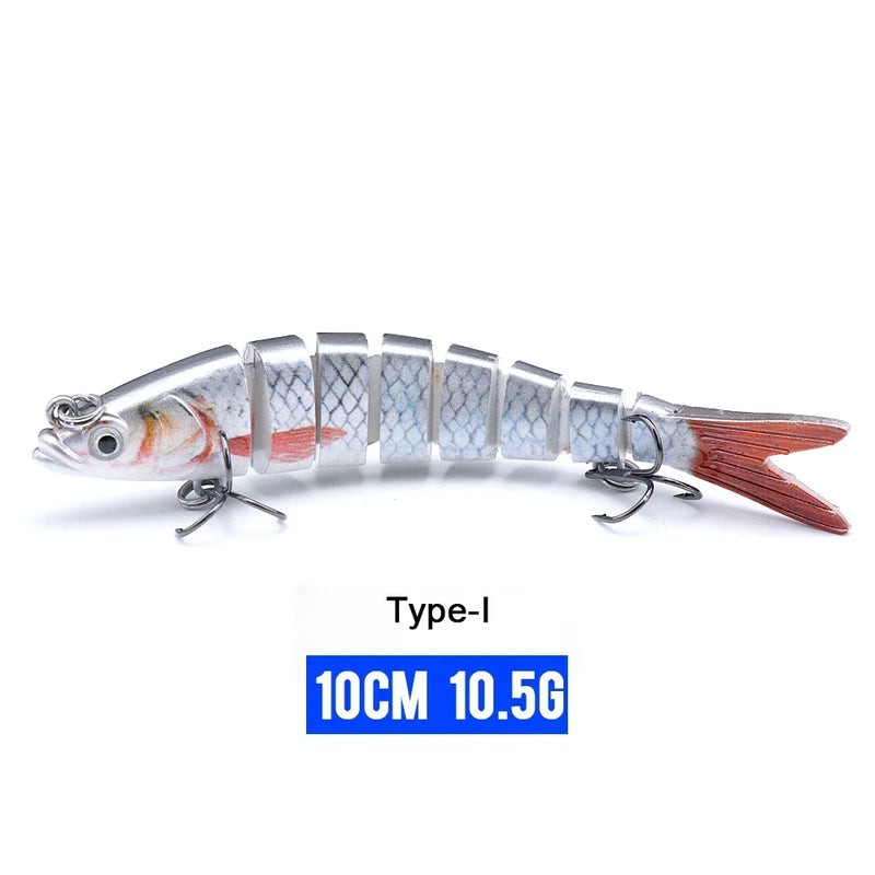 VTAVTA 10/14cm afundando wobblers iscas de pesca articuladas crankbait swimbait 8 segmento duro isca artificial para pesca enfrentar isca