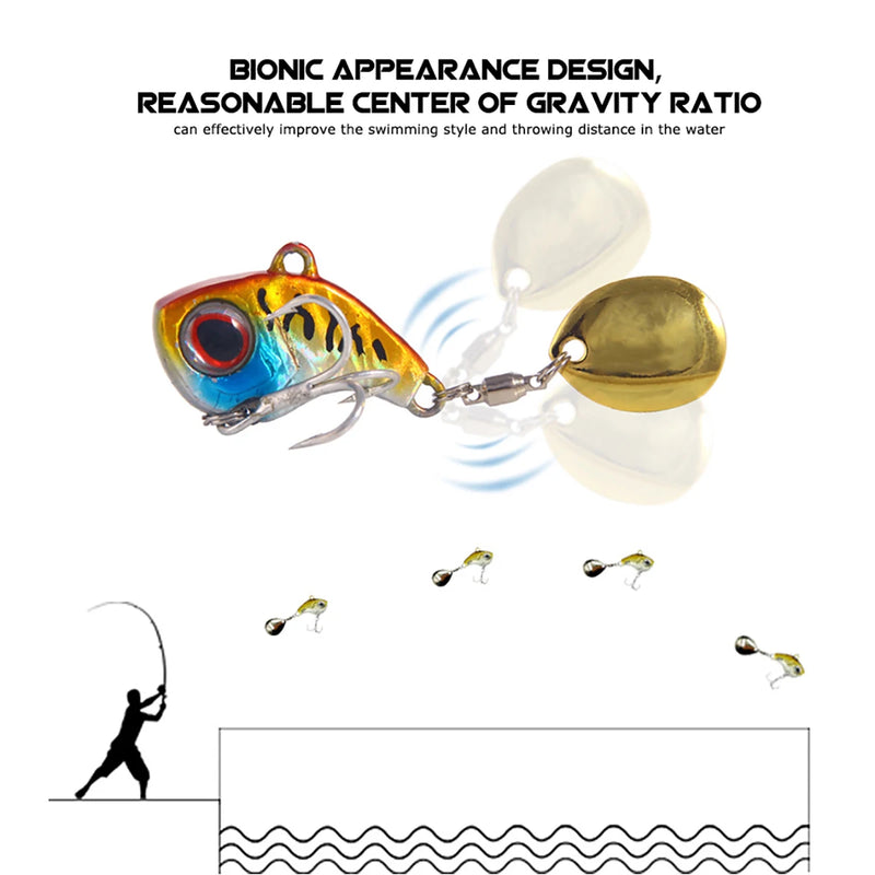 5 pçs spinner isca de pesca 5g/7g/10g/14g/20g fundição longa gota tiro isca vib vibração artificial isca giratória pique equipamento de pesca