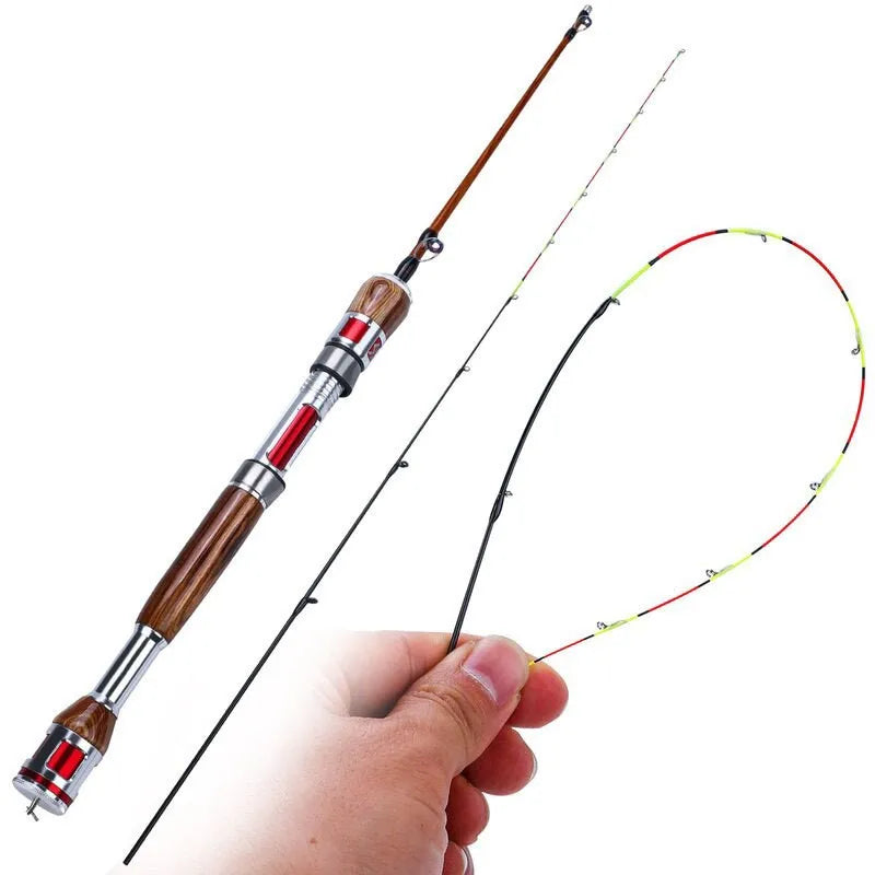 Sougayilang jangada vara de pesca liga titânio 2 seções comprimento ajustável vara de pesca telescópica portátil barco vara de pesca
