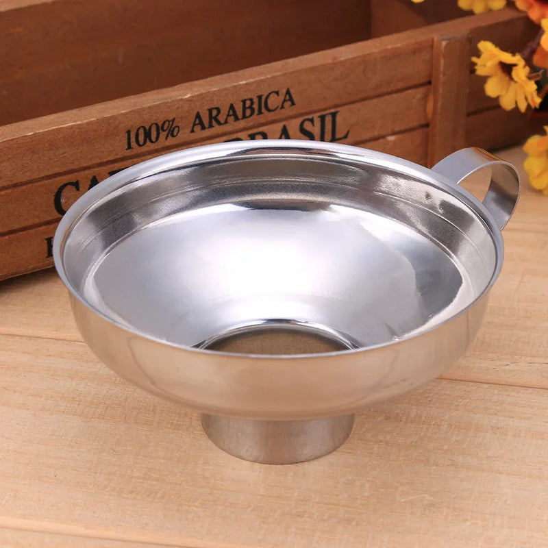 Funil de enlatamento de boca larga de aço inoxidável Hopper grosso, Molho de salada, óleo pode, vinho, cozinha cozinhar ferramenta