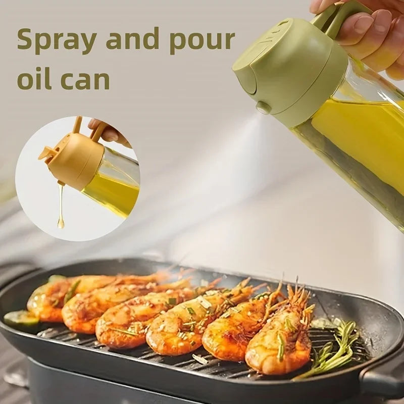 Spray de óleo de cozinha de dupla finalidade pode óleo à prova de vazamentos frasco de spray de vidro cozinha doméstica