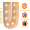 Caixa de quadro de luz led com letras gigantes, 91.5cm, chá de bebê, natal, 1 ° aniversário, festa de casamento, decoração, nome diy, caixa de enchimento de balão