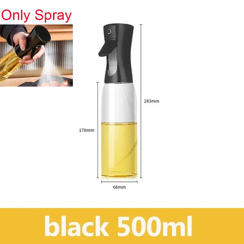Pulverizador de óleo em spray de plástico 2 em 1, 500ml, garrafa, dispensador de óleo, galheteiro, churrasco, cozinha, assar, piquenique, ferramenta de cozinha