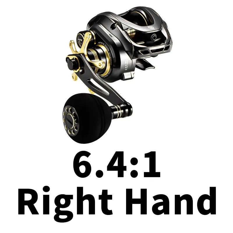 SOLOKING-GKA300 Baitcasting Reel, Carretel De Pesca, Único Punho De Alimentação, 9.5kg Arraste, 10 Rolamentos, 6.4 Relação De Engrenagem, Drag Clicker