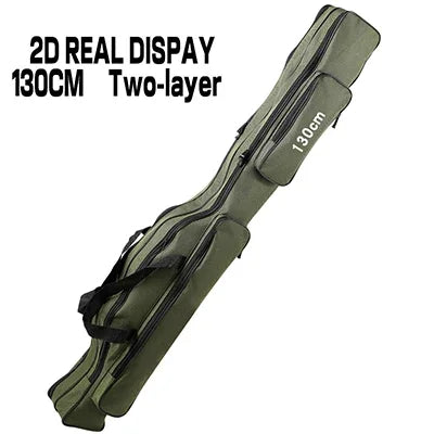 Bolsa de pesca multifuncional de grande capacidade, 2/3 camadas, 110cm-150cm, portátil, oxford, vara de pesca, estojo de armazenamento, equipamento de pesca